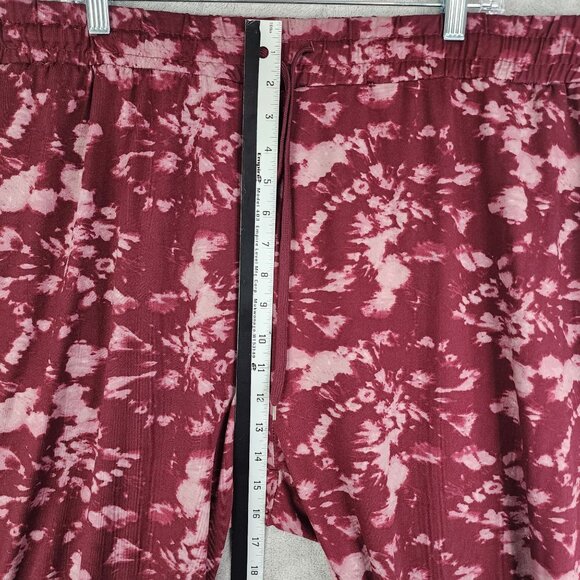 Womens Real Essentials Tie-Dye Burgundy Jogger Pants Elastic Waist Size 3X - Picture 6 of 11